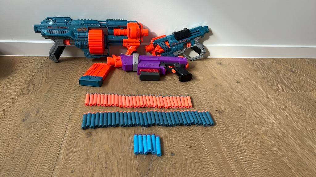 NERF geweren met kogels en extra lader, Enlèvement, Comme neuf
