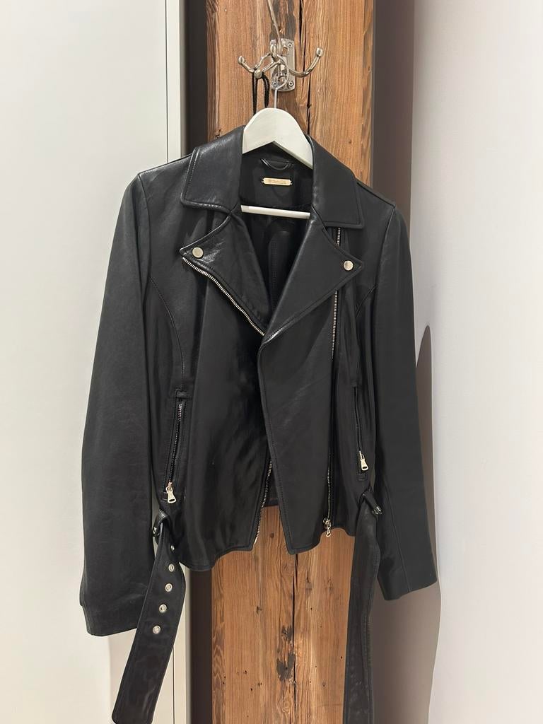 Lederen dames jacket, Enlèvement, Comme neuf, Noir