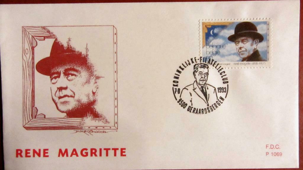 FIRST DAY COVER- SCHILDERIJEN-SCHILDERS-RENE MAGRITTE BELGIË, Enlèvement ou Envoi, Affranchi, Autres thèmes