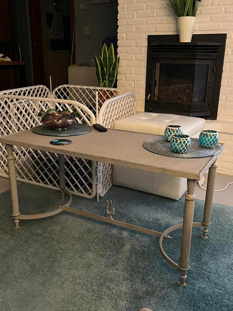Zilvergrijze mooie Salontafel 1 m X 40, Maison & Meubles, Tables | Tables de salon, Klassiek, 50 à 100 cm, Synthétique, Enlèvement