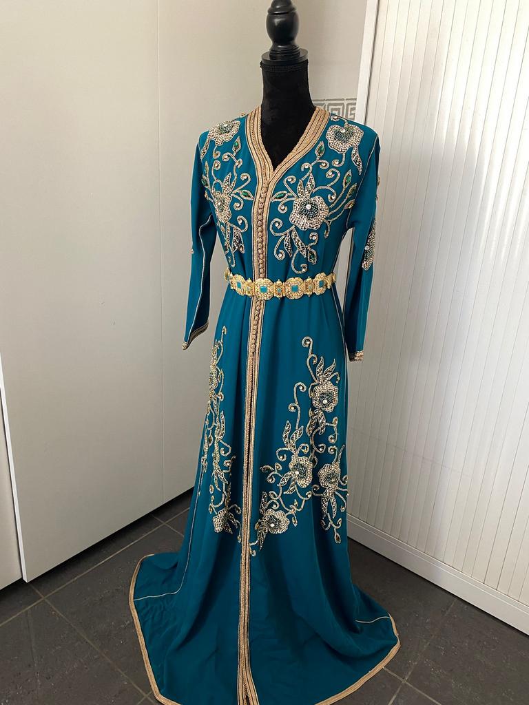 Robe marocaine 2 pièces, robe nuisette en satin, Enlèvement ou Envoi, Comme neuf, Taille 34 (XS) ou plus petite