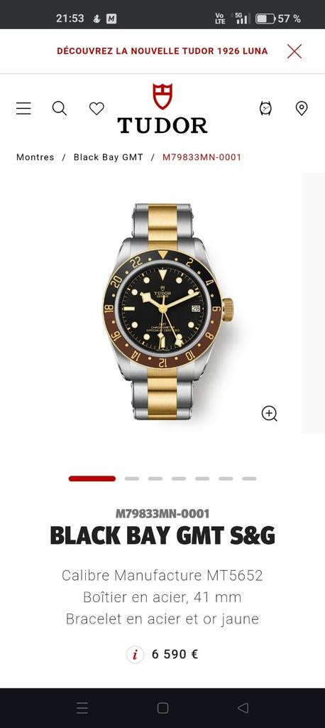Montre TUDOR BLACK BAY GMT GOLD