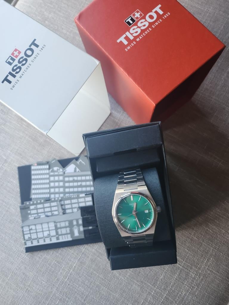 Tissot  prx 35mm groen, Bijoux, Sacs & Beauté, Enlèvement ou Envoi