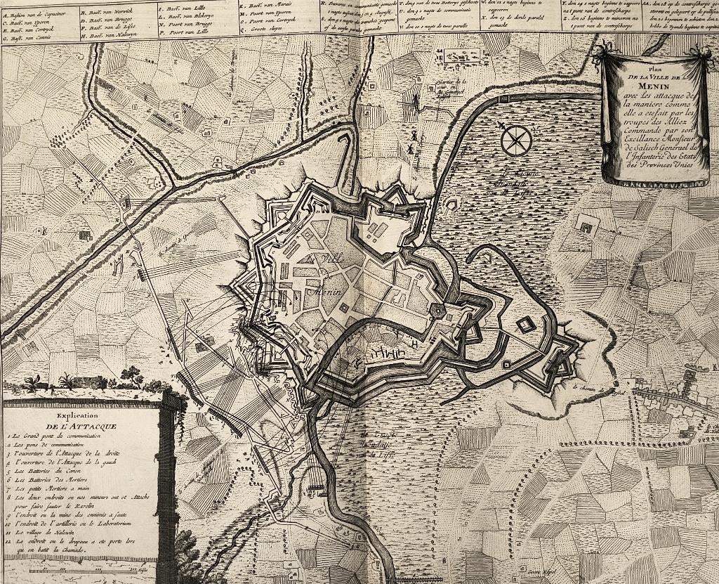 PLAN DE LA VILLE DE MENIN - 1729, Ophalen of Verzenden