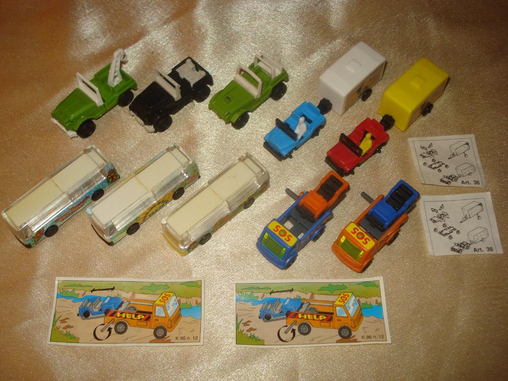 KINDER Lot de 10 Anciens Véhicules Divers 1990 - 1995 GIODI, Collections, Œufs à surprise, Comme neuf, Autres types, Enlèvement ou Envoi