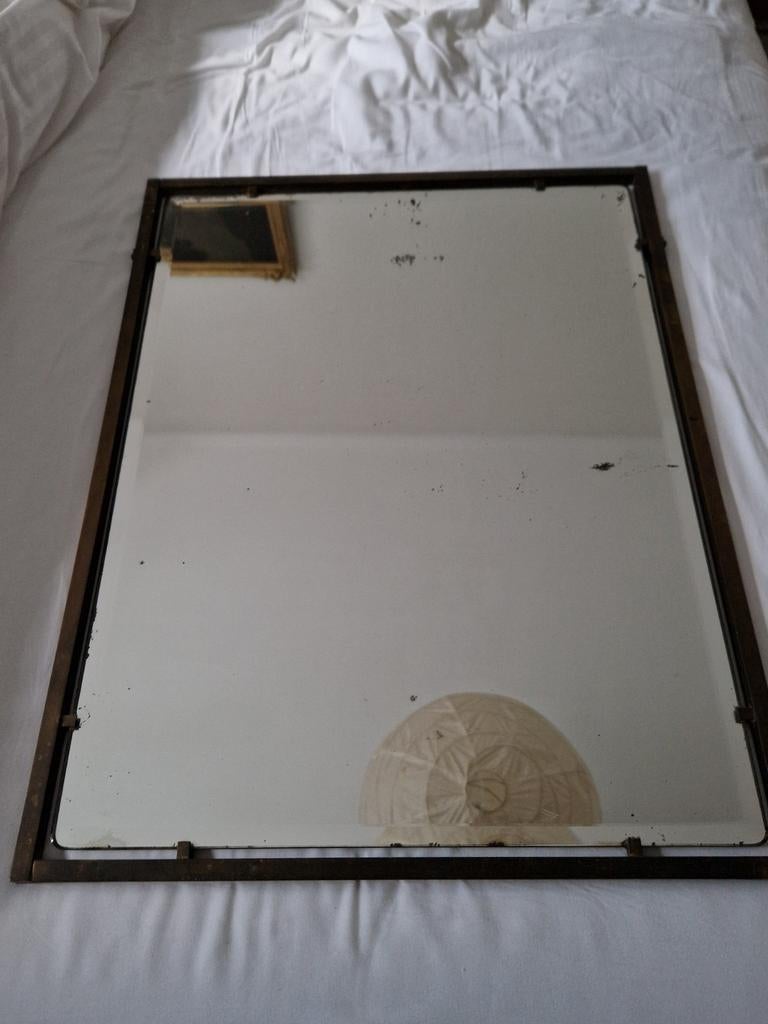 Miroir vintage en laiton avec bords biseautés, Enlèvement