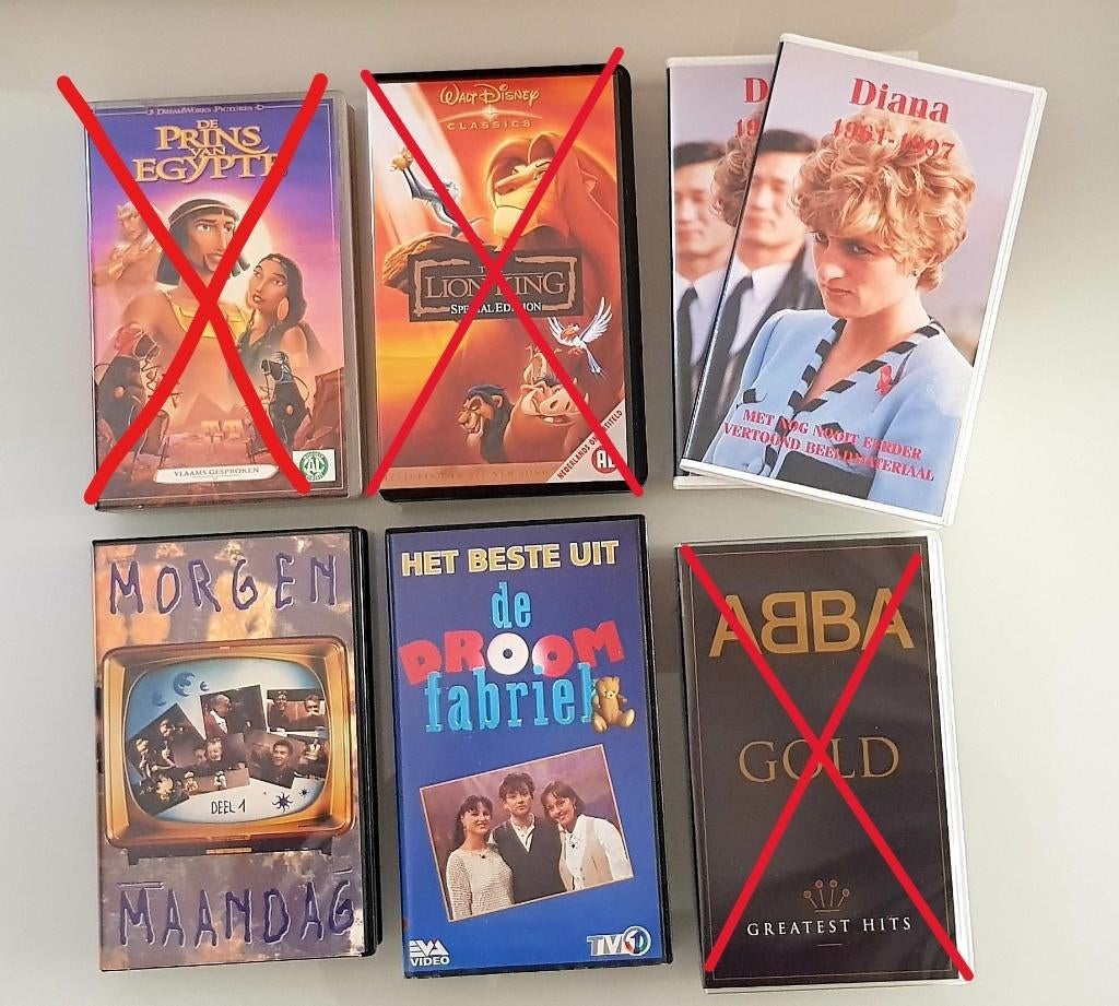 video vhs prinses Diana, de droomfabriek, Morgen Maandag, Cd's en Dvd's, VHS | Film, Alle leeftijden, Ophalen of Verzenden, Zo goed als nieuw