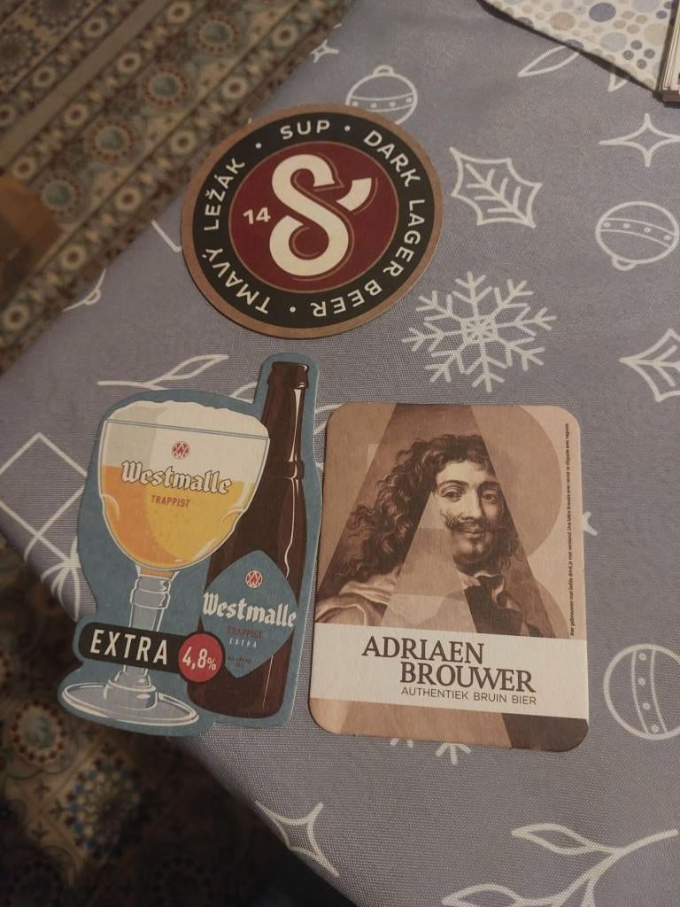 3 Bierviltjes : Adriaen Brouwer / Westmalle / Tsjechisch, Verzenden, Nieuw, Viltje(s)