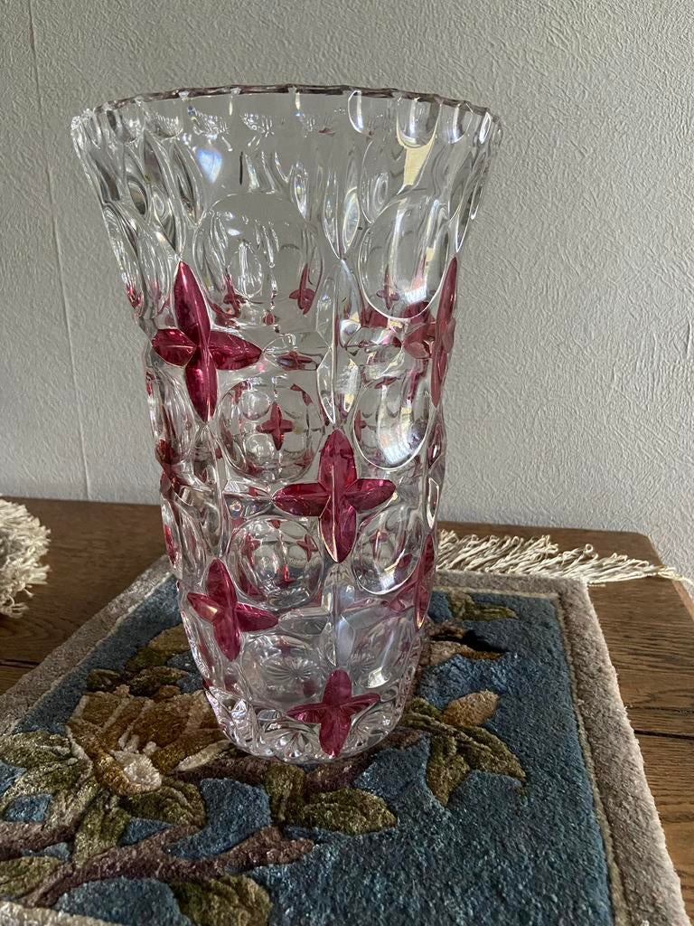 Vase en cristal bicolore, Antiquités & Art, Enlèvement