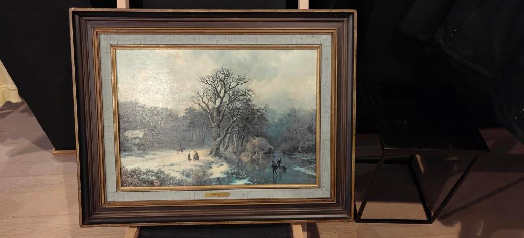 Barend Cornelis Koekkoek (1803-1862)-winterlandschap, Antiek en Kunst, Ophalen of Verzenden