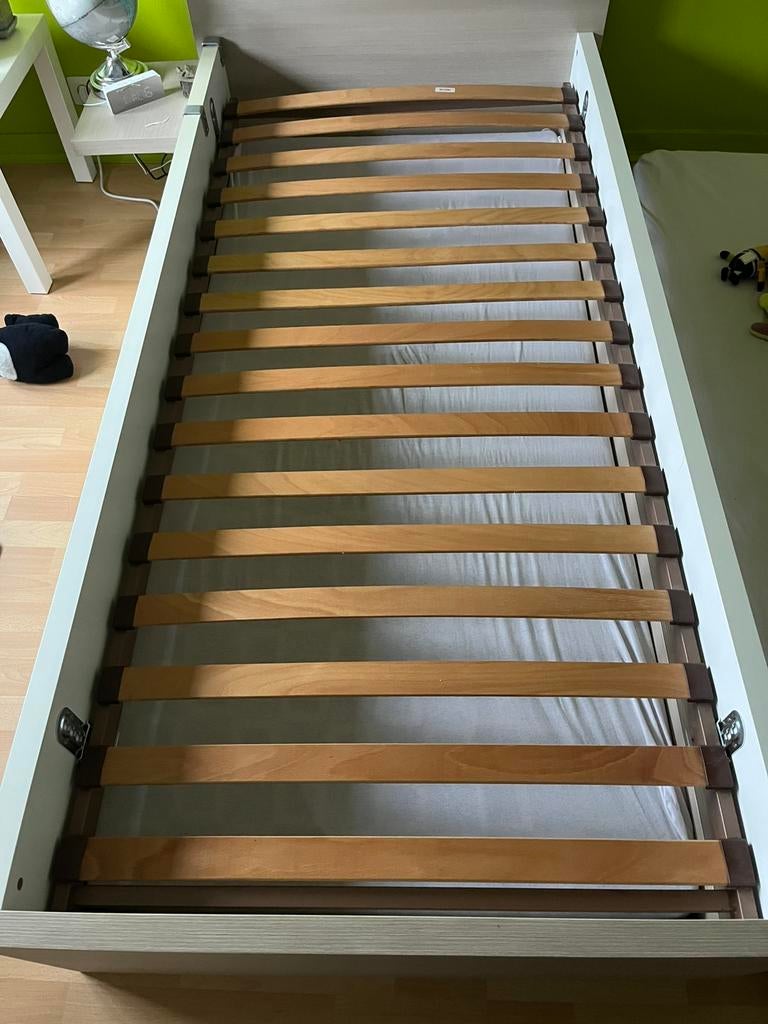Jeugdbed met lattenbodem en matras, Ophalen, Verstelbaar, 90 cm, Eenpersoons