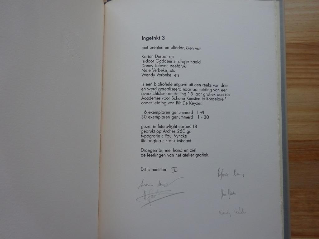 Kunstmap 1991 Akademie Roeselare, ingeinkt 3, Antiek en Kunst, Ophalen of Verzenden