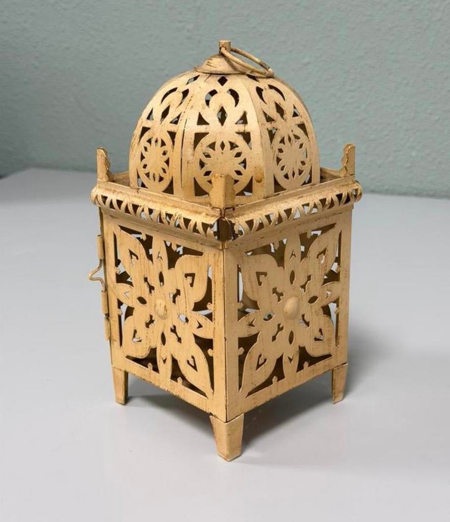 Bougeoir forme lanterne arabe marocaine métallique vintage, Enlèvement ou Envoi