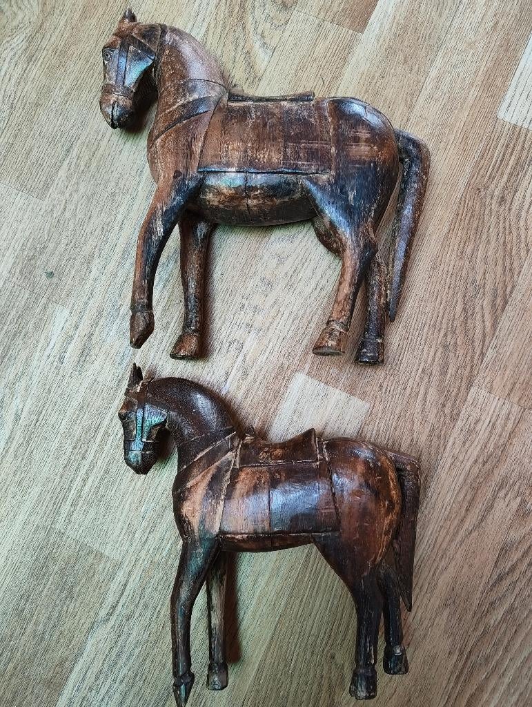 2 oude houten paarden, Ophalen of Verzenden, Gebruikt