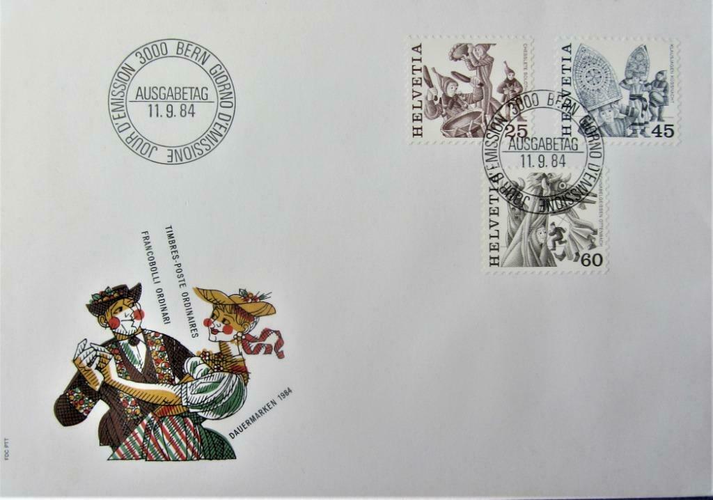 FDC FOLKLORE/CARNAVAL BERN, Ophalen of Verzenden, Gestempeld, Overige thema's
