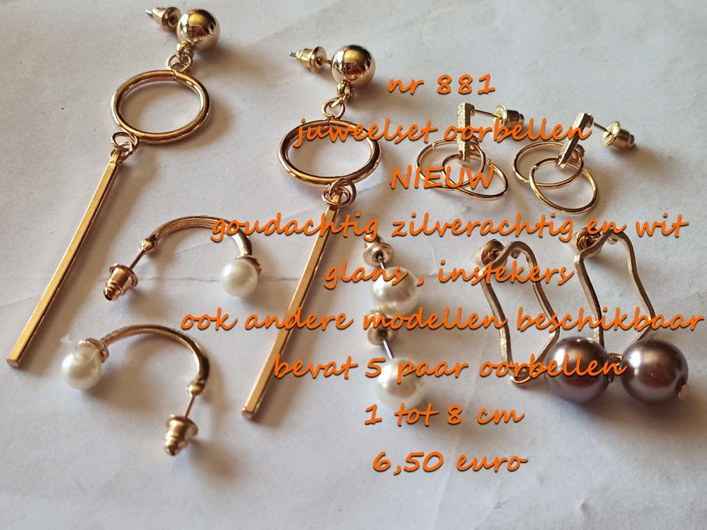 881. Parure de bijoux : boucles d'oreilles, NEUF, @LAST PIEC, Autres matériaux, Blanc, Envoi, Neuf