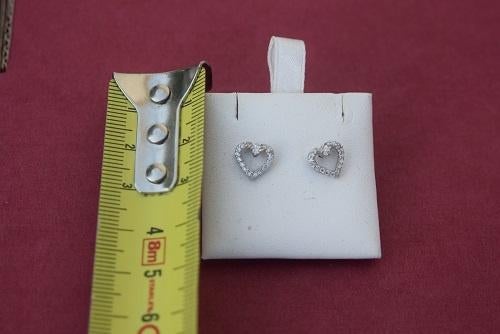 boucle oreille en argent coeur, Bijoux, Sacs & Beauté, Enlèvement ou Envoi, Avec cristal, Argent, Argent