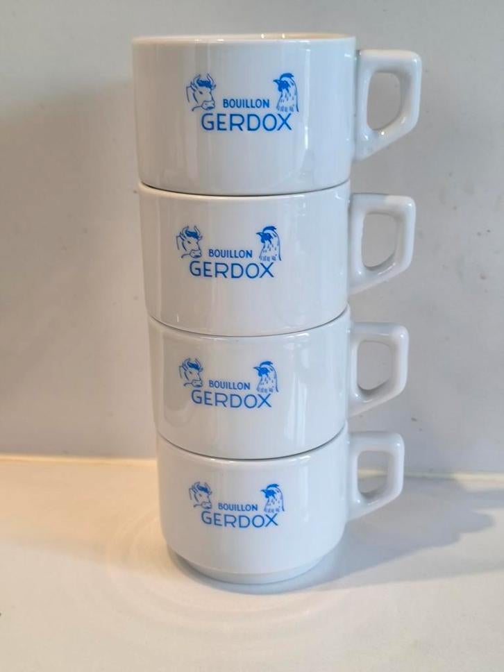 Set van 4 vintage bouillontassen, Gerdox, Ophalen of Verzenden