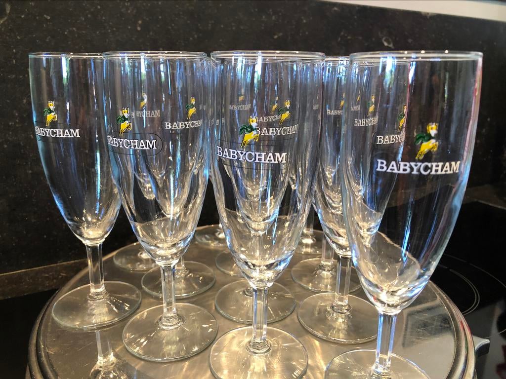 12 BABYCHAM glazen, Collections, Enlèvement ou Envoi, Comme neuf, Autres types
