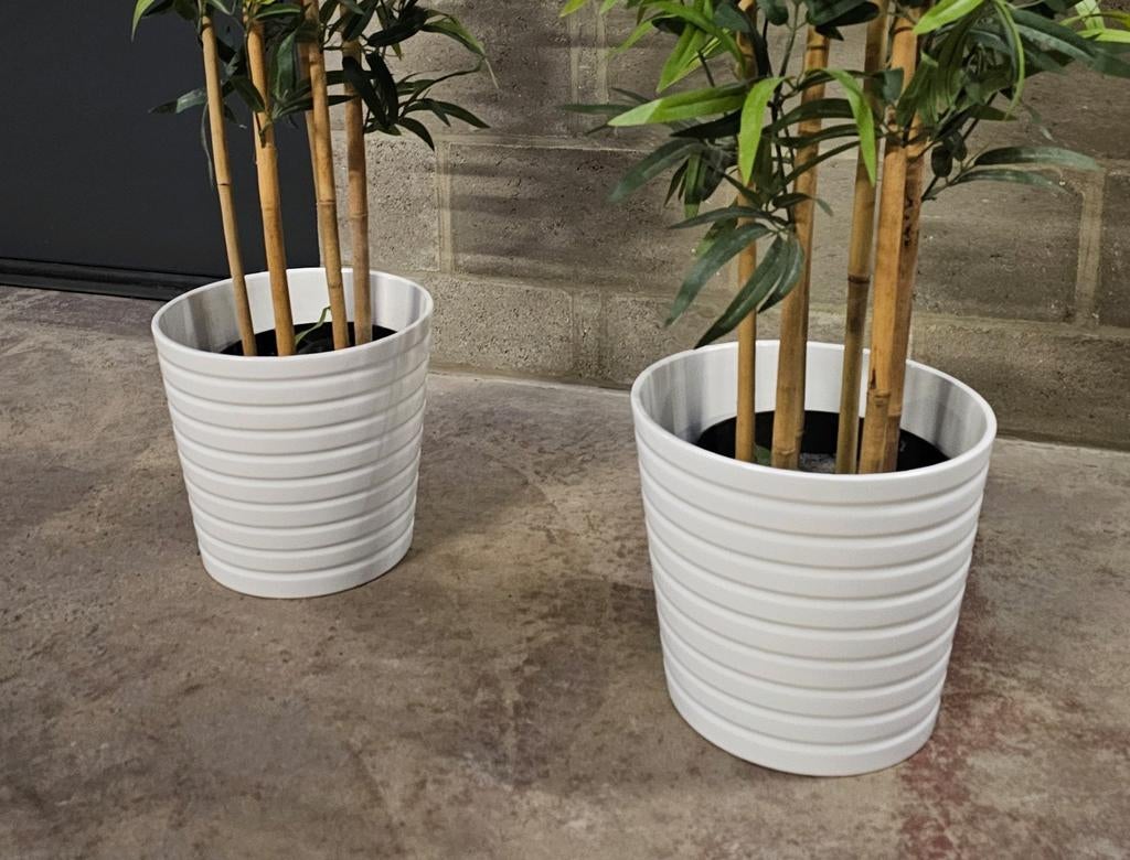 2 caches pots blancs Ikea, Moins de 25 cm, Comme neuf, Enlèvement, Intérieur
