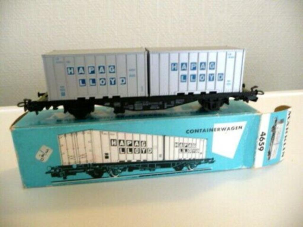 4659 MÄRKLIN HO – Containerwagen "Hapag Loyd"/Wagon containe, Wisselstroom, Analoog, Ophalen of Verzenden, Märklin