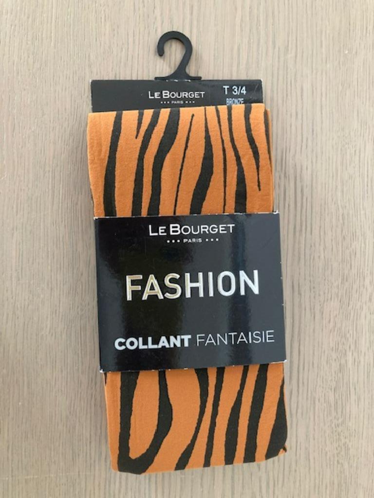 Gloednieuwe panty's Le Bourget met zebraprint maat 3/4, Bruin, Nieuw, Ophalen of Verzenden, Maat 44/46 (L)