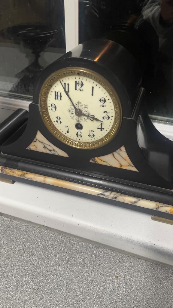 Klok met 2 kandelaars, Ophalen, Gebruikt, Analoog, Staande klok