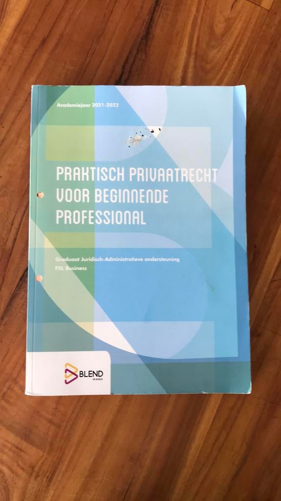 PRAKTISCH PRIVAATRECHT VOOR BEGINNENDEPROFESSIONAL 2021-2022, Boeken, Studieboeken en Cursussen, Ophalen of Verzenden, Gelezen
