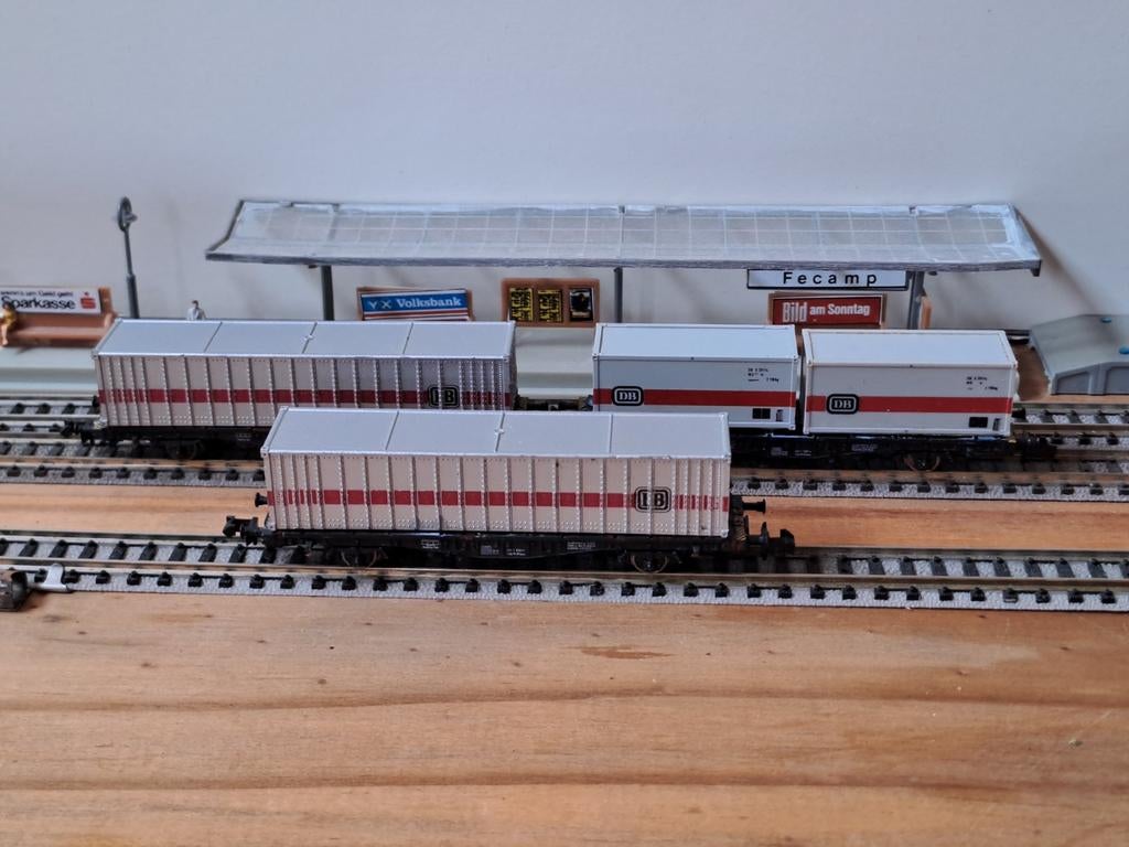 3 x conteneur DB pour wagons de marchandises à l'échelle N, Enlèvement ou Envoi, Trix