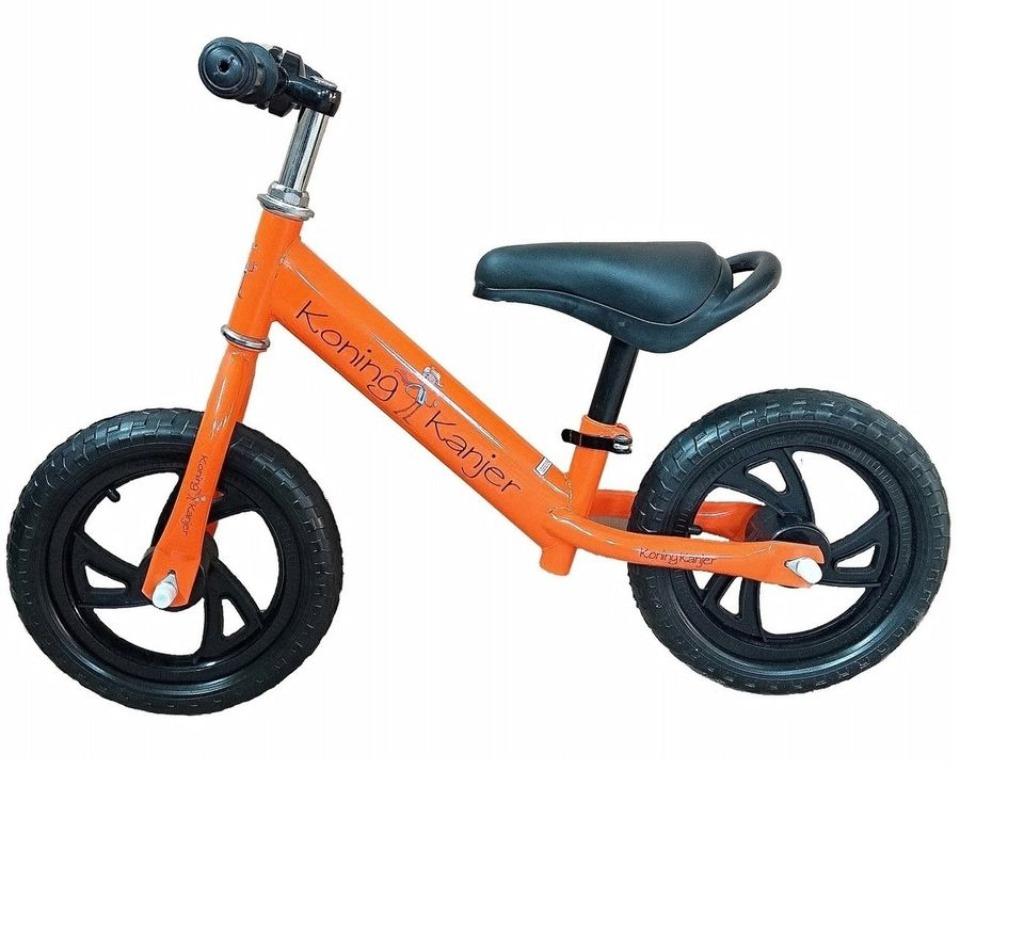 LOOPFIETS ZONDER PEDALEN VOOR KLEUTERS (KONING KANJER) (oran, Fietsen en Brommers, Ophalen of Verzenden, Nieuw, Minder dan 16 inch