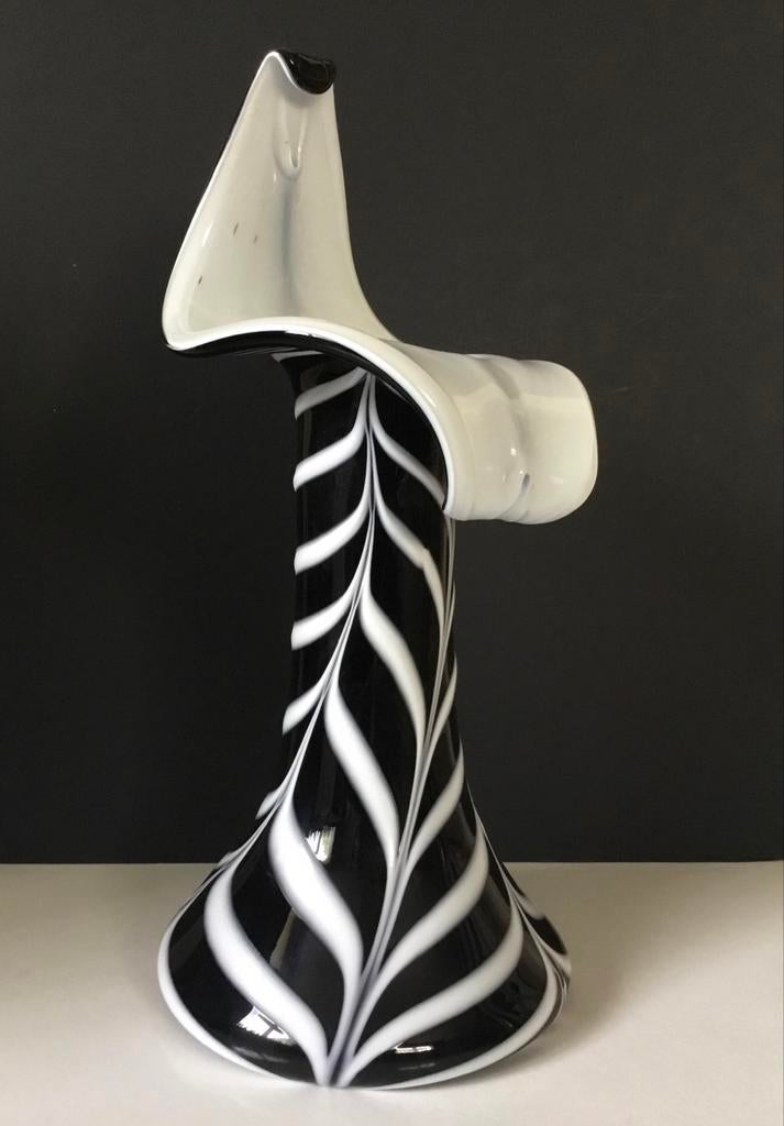 Grand vase élégant Noir & Blanc Darrius Zarrin 42cm, Enlèvement ou Envoi