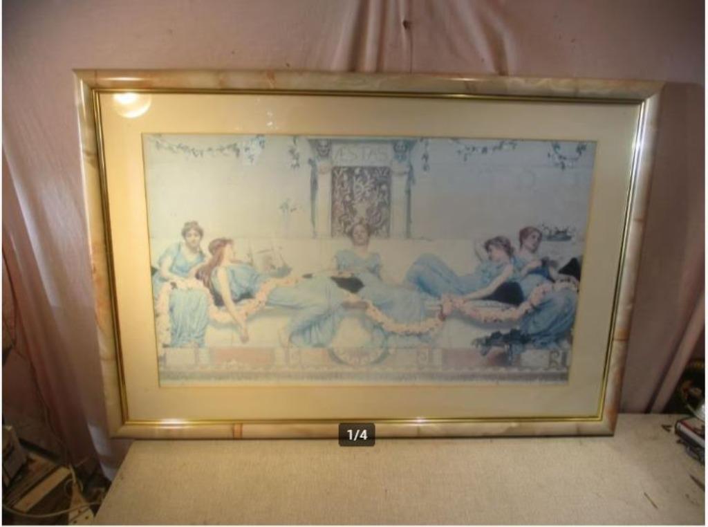 Belle œuvre d'art '5 femmes sur un canapé' - Reynolds-stephe, Enlèvement ou Envoi, Comme neuf, Création originale