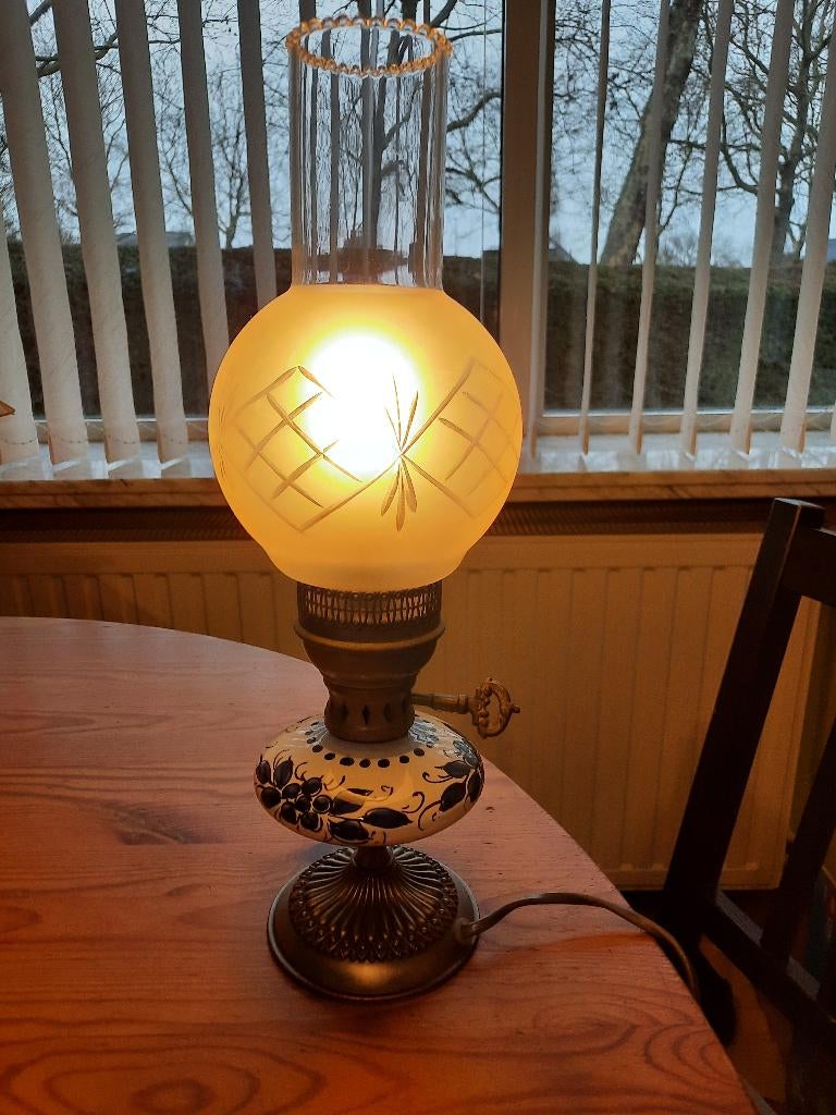 Elektrische tafellamp - model olielamp, Ophalen, Gebruikt, Minder dan 50 cm