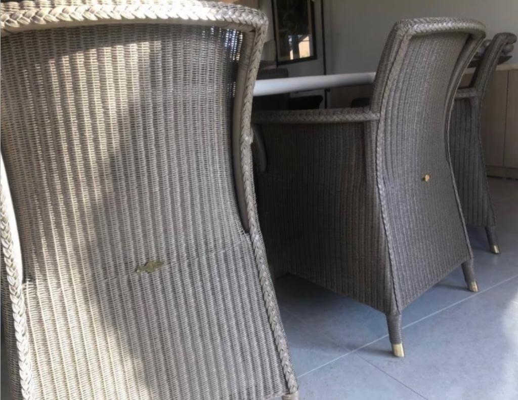 6 Vincent Sheppard dining chairs stoelen als nieuw, Osier ou Rotin, Autres couleurs, Comme neuf, Landelijk