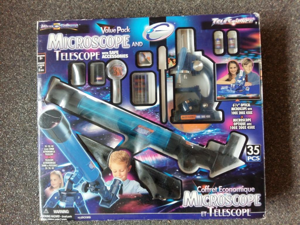 MICROSCOPE POUR ENFANTS DANS UNE BOÎTE, Enlèvement, Comme neuf, Microscope biologique