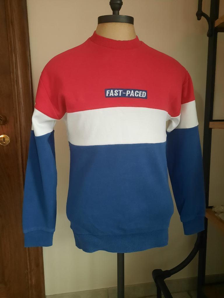Zara sweater - Blauw/Rood/Wit - Maat S, Kleding | Heren, Truien en Vesten, Blauw, Ophalen of Verzenden, Zo goed als nieuw, Zara man