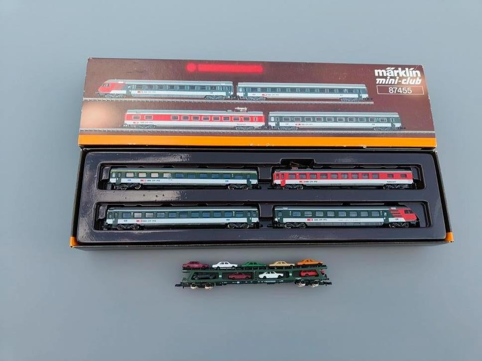 Märklin Z Modeltreinen set SBB 87455 + personenwagon!!!!, Treinset, Gelijkstroom, Ophalen of Verzenden, Zo goed als nieuw