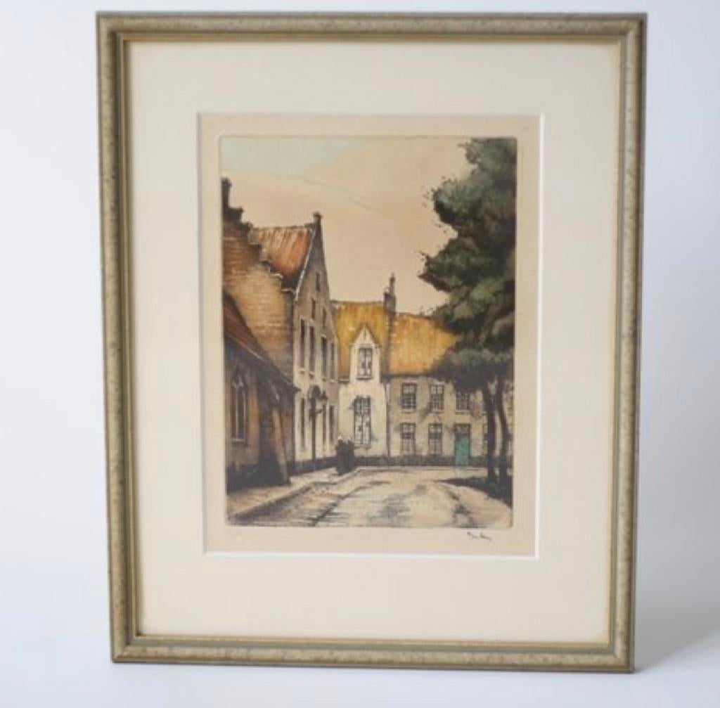 Atelier Roger Hebbelinck - Brugge Stadszicht - Kleurenets, Ophalen of Verzenden