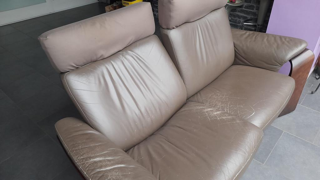 Salon en cuir 3+2+pouf. Stressless., Enlèvement, Utilisé, Quatre personnes ou plus, Cuir