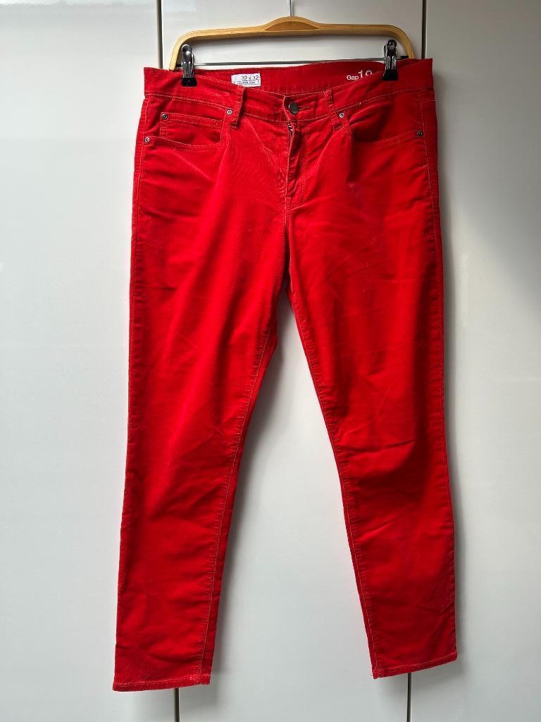 Pantalon rouge en velours - Taille 32/32 *, Enlèvement ou Envoi, Sans marque, Comme neuf, Longs