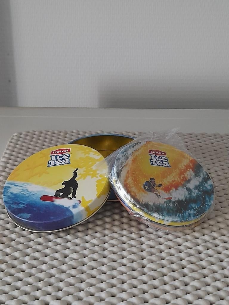 Vintage-Boîte contenant 4 sous-verres Lipton, Enlèvement ou Envoi, Neuf, Boisson fraîche, Autres marques