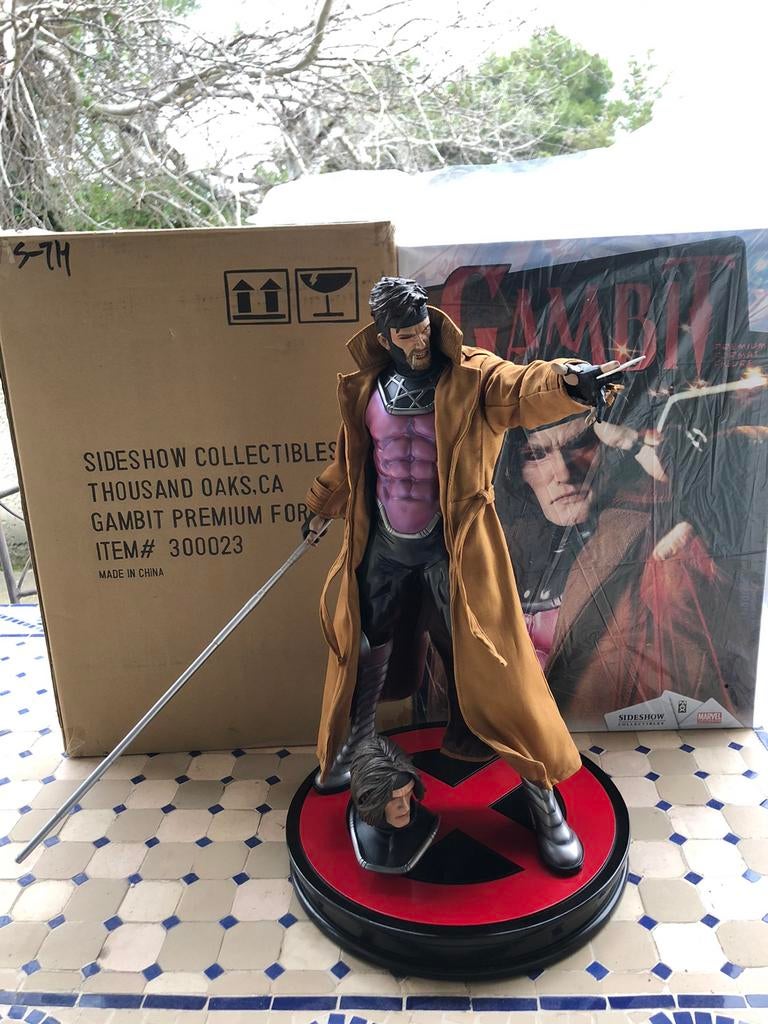 Statue Sideshow Marvel premium format X-men Gambit, Verzamelen, Gebruikt, Overige typen