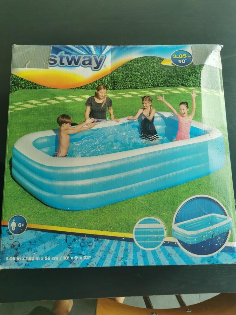 Bestway zwembad 305 x 183 + Intex dekzeil 305 x 183, Ophalen, Gebruikt, Opblaaszwembad, Minder dan 200 cm