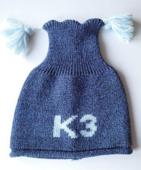 Muts K3 origineel, blauw - maat : L, Studio 100, Enlèvement ou Envoi, Comme neuf, Bonnet
