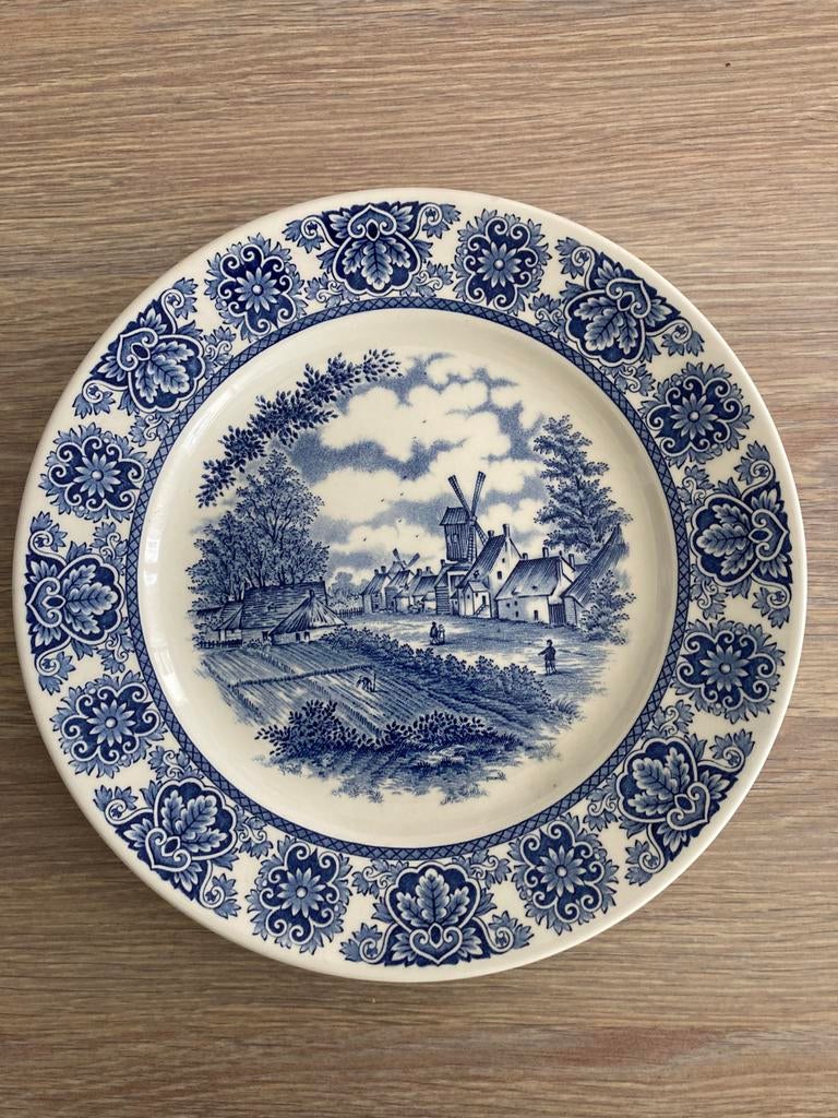 Assiette bleue Delft, Broadhurst, Staffordshire, Angleterre, Antiquités & Art, Enlèvement ou Envoi