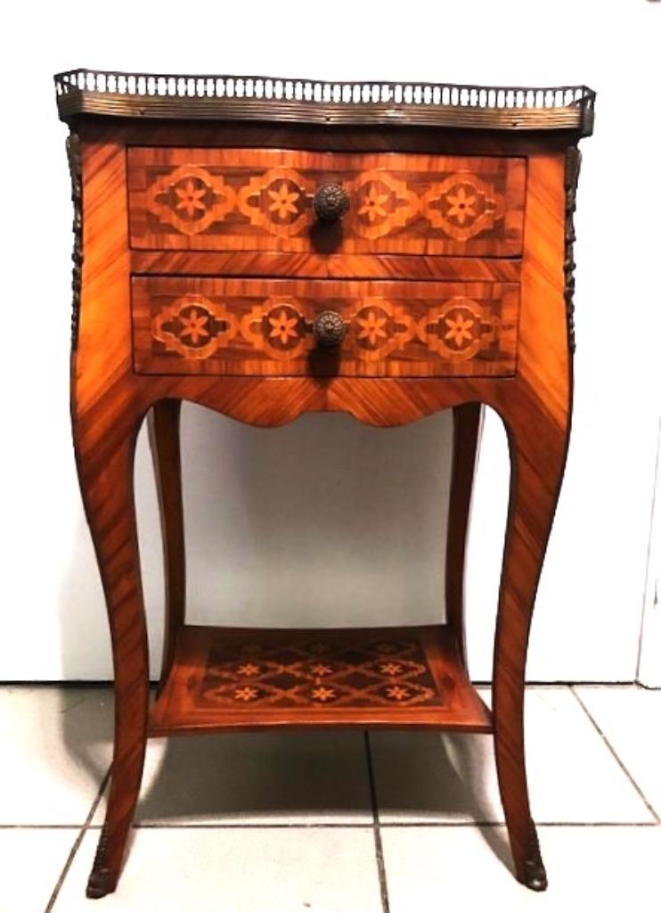 Table Appoint Cabinet Louis XV Palissandre Bronze Antique👌, Enlèvement ou Envoi