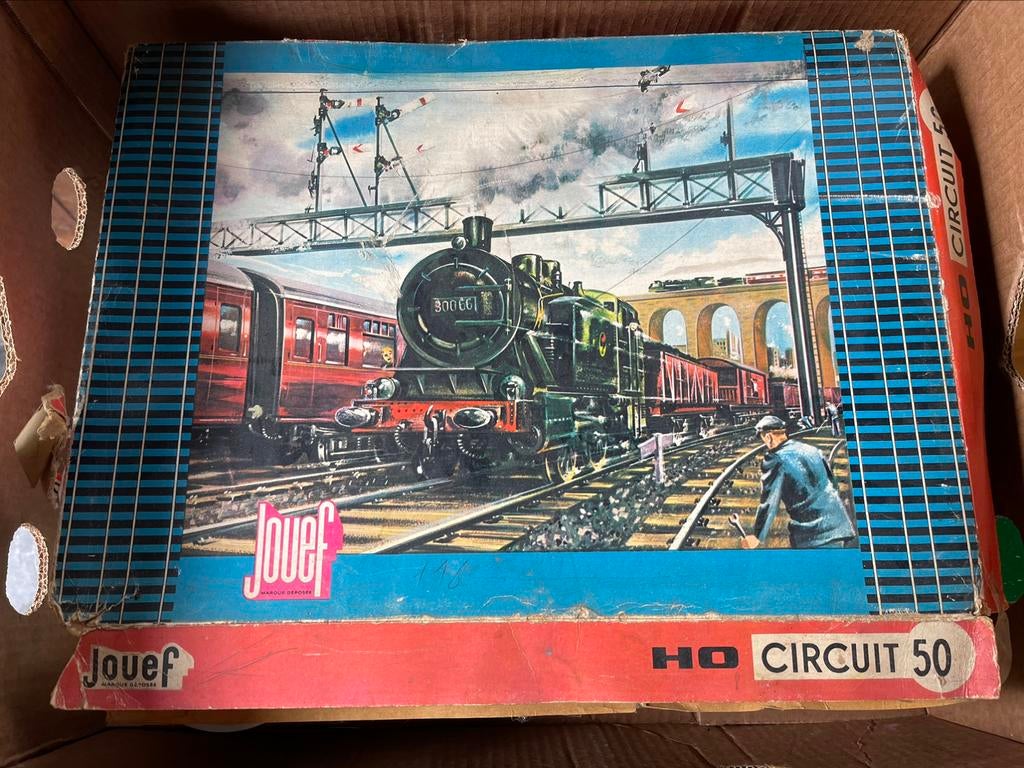 Jouef HO circuit 50 1963 clockwork treinset, Enlèvement ou Envoi, Utilisé