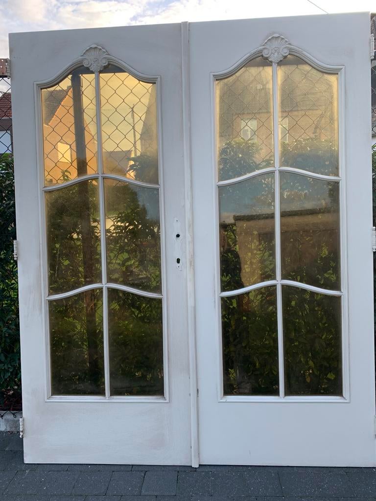 Dubbele deur met glas, Ophalen, Gebruikt