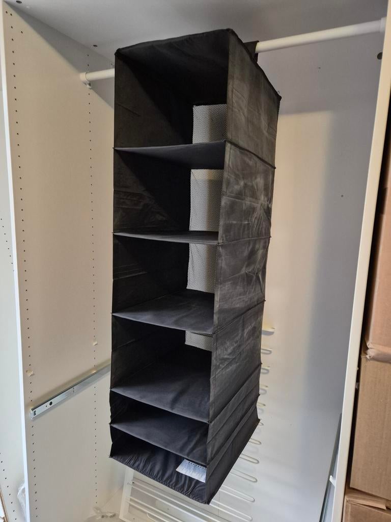 Ikea Skubb hangrek zwart met 6 vakken, Huis en Inrichting, Minder dan 50 cm, Gebruikt, 100 tot 150 cm, Ophalen of Verzenden