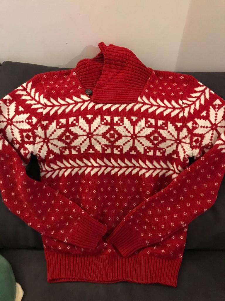 Pull d’hiver homme taille M ( pas grand), Enlèvement, Comme neuf, Autres tailles, Rouge